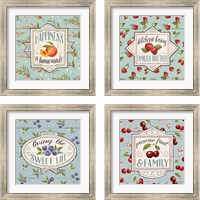 Framed 'Sweet Life 4 Piece Framed Art Print Set' border=