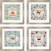 Framed 'Sweet Life 4 Piece Framed Art Print Set' border=