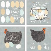 Framed 'Fresh Eggs 4 Piece Art Print Set' border=
