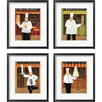 Framed 'Chef's Specialties 4 Piece Framed Art Print Set' border=