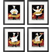 Framed 'Bon Appetit 4 Piece Framed Art Print Set' border=