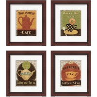 Framed 'Coffee & Tea 4 Piece Framed Art Print Set' border=