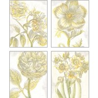Framed 'Belle Fleur Yellow 4 Piece Art Print Set' border=