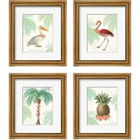 Framed 'Flamingo Tropicale 4 Piece Framed Art Print Set' border=