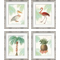 Framed 'Flamingo Tropicale 4 Piece Framed Art Print Set' border=