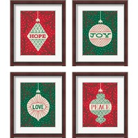 Framed 'Christmas 4 Piece Framed Art Print Set' border=