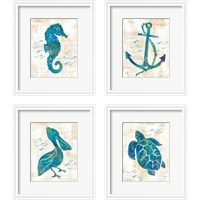 Framed 'On the Wave 4 Piece Framed Art Print Set' border=