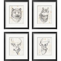 Framed 'Wild and Beautiful 4 Piece Framed Art Print Set' border=