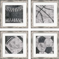 Framed 'Sports 4 Piece Framed Art Print Set' border=