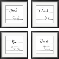 Framed Underlined Farm 4 Piece Framed Art Print Set