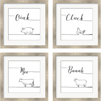 Framed 'Underlined Farm 4 Piece Framed Art Print Set' border=