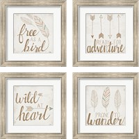 Framed 'Wild & Free 4 Piece Framed Art Print Set' border=