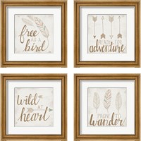 Framed 'Wild & Free 4 Piece Framed Art Print Set' border=