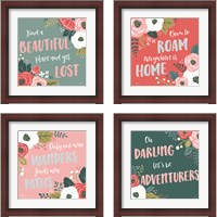 Framed 'Wildflower Daydreams 4 Piece Framed Art Print Set' border=