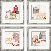 Framed 'Life on the Farm 4 Piece Framed Art Print Set' border=