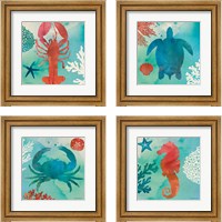 Framed 'Under the Sea 4 Piece Framed Art Print Set' border=