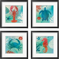 Framed 'Under the Sea 4 Piece Framed Art Print Set' border=