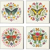 Framed 'Butterfly Mandala 4 Piece Canvas Print Set' border=