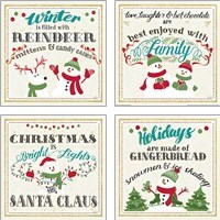 Framed 'Winter Wonderland 4 Piece Art Print Set' border=