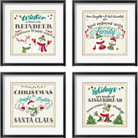 Framed 'Winter Wonderland 4 Piece Framed Art Print Set' border=