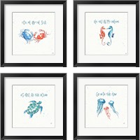 Framed 'Maritime  4 Piece Framed Art Print Set' border=