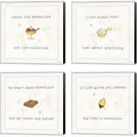 Framed 'Calorie Cuties 4 Piece Canvas Print Set' border=