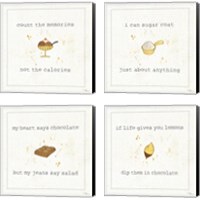 Framed 'Calorie Cuties 4 Piece Canvas Print Set' border=