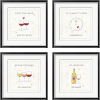 Framed 'Flavor Notes 4 Piece Framed Art Print Set' border=