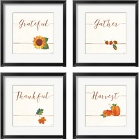 Framed 'Underlined Fall  4 Piece Framed Art Print Set' border=