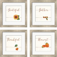 Framed 'Underlined Fall  4 Piece Framed Art Print Set' border=