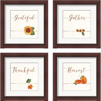 Framed 'Underlined Fall  4 Piece Framed Art Print Set' border=