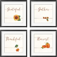 Framed 'Underlined Fall  4 Piece Framed Art Print Set' border=