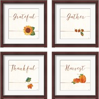 Framed 'Underlined Fall  4 Piece Framed Art Print Set' border=