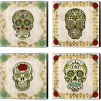 Framed 'Day of the Dead 4 Piece Canvas Print Set' border=