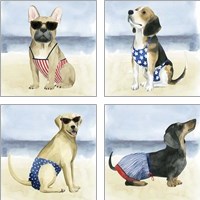 Framed 'Hot Dog 4 Piece Art Print Set' border=