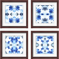 Framed 'Blue Kaleidoscope 4 Piece Framed Art Print Set' border=