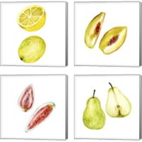 Framed 'Love Me Fruit 4 Piece Canvas Print Set' border=
