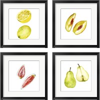 Framed 'Love Me Fruit 4 Piece Framed Art Print Set' border=