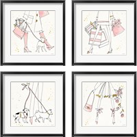 Framed 'Fashion Feet 4 Piece Framed Art Print Set' border=