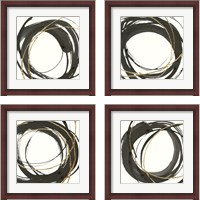 Framed 'Gilded Enso 4 Piece Framed Art Print Set' border=