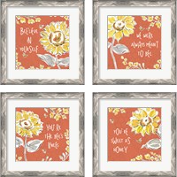 Framed 'Bee Happy Spice 4 Piece Framed Art Print Set' border=