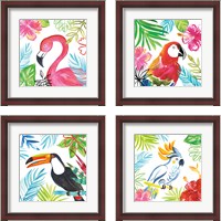 Framed 'Tropicana  4 Piece Framed Art Print Set' border=