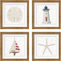 Framed 'Beach Days4 Piece Framed Art Print Set' border=