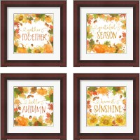 Framed 'Harvest Splash 4 Piece Framed Art Print Set' border=