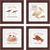 Framed 'Bayside  4 Piece Framed Art Print Set' border=