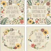 Framed 'Autumn Garden 4 Piece Art Print Set' border=