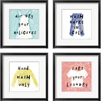 Framed 'Laundry Rules 4 Piece Framed Art Print Set' border=