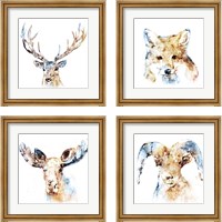 Framed 'Watercolour Wildlife 4 Piece Framed Art Print Set' border=