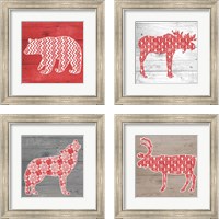 Framed 'Nordic Holiday 4 Piece Framed Art Print Set' border=