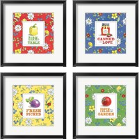 Framed 'Fresh From the Garden 4 Piece Framed Art Print Set' border=